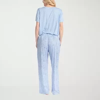 Muk Luks Womens Round Neck Short Sleeve 2-pc. Pajama Sets