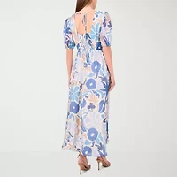 Sam And Jess Womens Short Sleeve Floral Maxi Dress