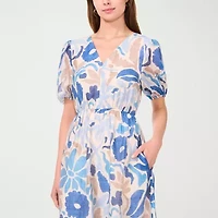 Sam And Jess Womens Short Sleeve Floral Maxi Dress
