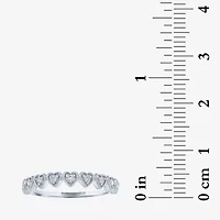 (G-H / Si2-I1) Womens 1/10 CT. T.W. Lab Grown White Diamond 10K Gold Heart Band