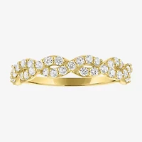 (G-H / I1-I2) Womens 1/2 CT. T.W. Lab Grown White Diamond 10K Gold Band
