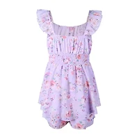 Lilt Big Kid Girls Sleeveless Floral Romper
