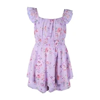 Lilt Big Kid Girls Sleeveless Floral Romper