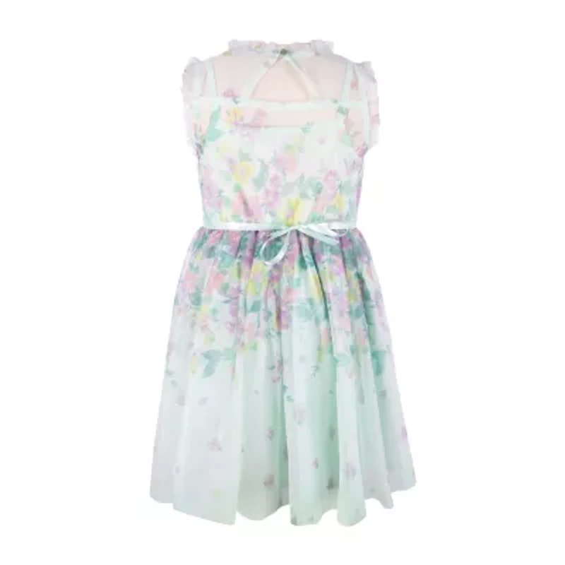 Lilt Little & Big Kid Girls Short Sleeve Flower Girl Fit + Flare Dress