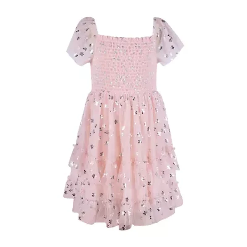 Lilt Little Girls Short Sleeve Fit + Flare Dress