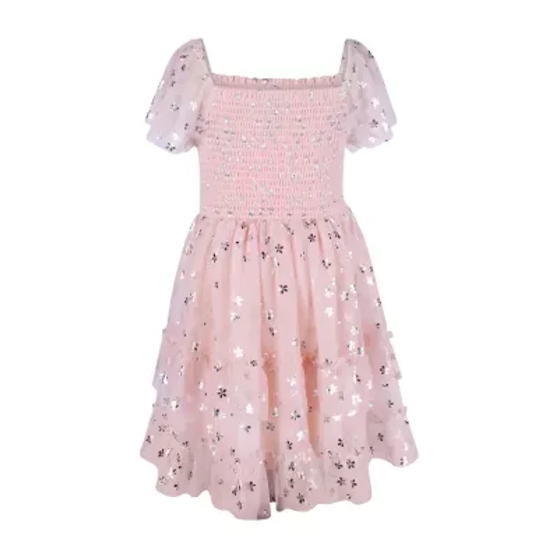 Lilt Little Girls Short Sleeve Fit + Flare Dress