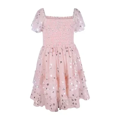Lilt Little Girls Short Sleeve Fit + Flare Dress
