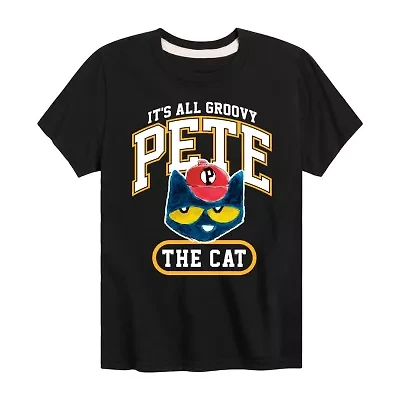 Little & Big Kid Boys Crew Neck Short Sleeve Regular Fit Pete the Cat Graphic T-Shirt