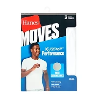 Hanes Moves X-Temp Performance Mens 3 Pack Short Sleeve Crew Neck Moisture Wicking T-Shirt