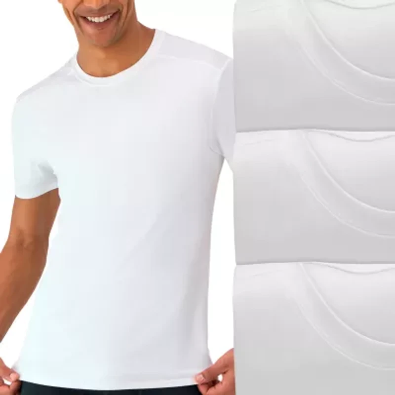 Hanes Moves X-Temp Performance Mens 3 Pack Short Sleeve Crew Neck Moisture Wicking T-Shirt