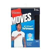 Hanes Moves X-Temp Performance Mens 3 Pack Short Sleeve Crew Neck Moisture Wicking T-Shirt