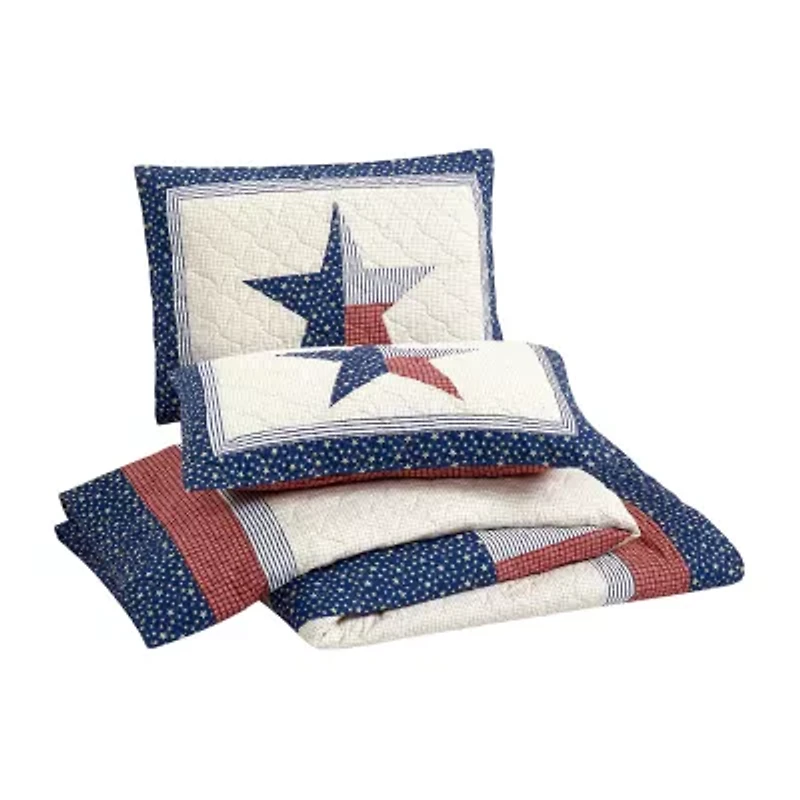 Modern Heirloom Texas Lone Star 3-pc. Reversible Quilt Set