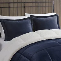 Woolrich Alton Plush to Sherpa Down Alternative Comforter Set with Throw Pillow