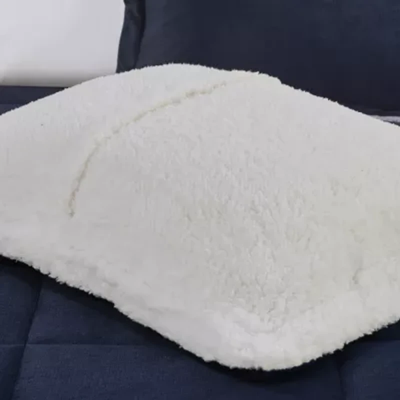 Woolrich Alton Plush to Sherpa Down Alternative Comforter Set with Throw Pillow