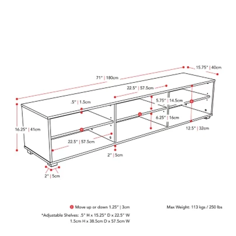 Hollywood TV Stand with Block Legs
