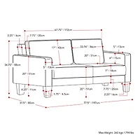 Corliving Georgia Track-Arm Sofa