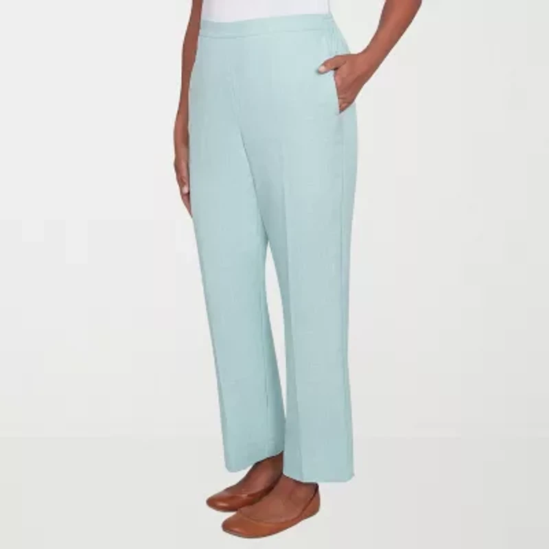 Alfred Dunner Kensington Garden Womens Straight Mid Rise Pull-On Pant