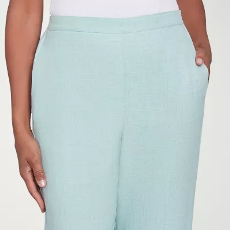 Alfred Dunner Kensington Garden Womens Straight Mid Rise Pull-On Pant