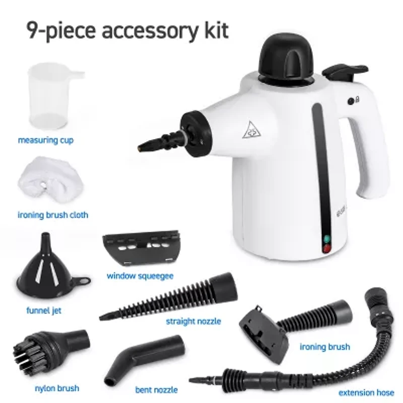 Commercial Care Handheld Steam Cleaner with 9-Piece Accessory Set