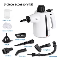 Commercial Care Handheld Steam Cleaner with 9-Piece Accessory Set