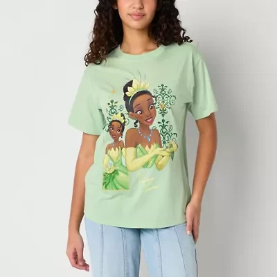 Disney Womens Crew Neck Short Sleeve Loose Fit Princess & The Frog Juniors Graphic T-Shirt
