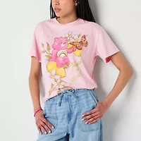 New World Womens Crew Neck Short Sleeve Loose Fit Care Bears Juniors Graphic T-Shirt
