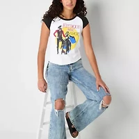 New World Fleetwoodmac Raglan Tank Womens Crew Neck Short Sleeve Loose Fit Juniors Graphic T-Shirt