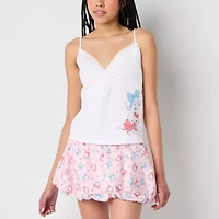Cinnamaroll Lace Womens V Neck Sleeveless Juniors Tank Top