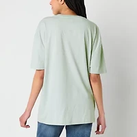 New World Day Dreamer Oversized Tee Womens Crew Neck Short Sleeve Loose Fit Juniors Graphic T-Shirt