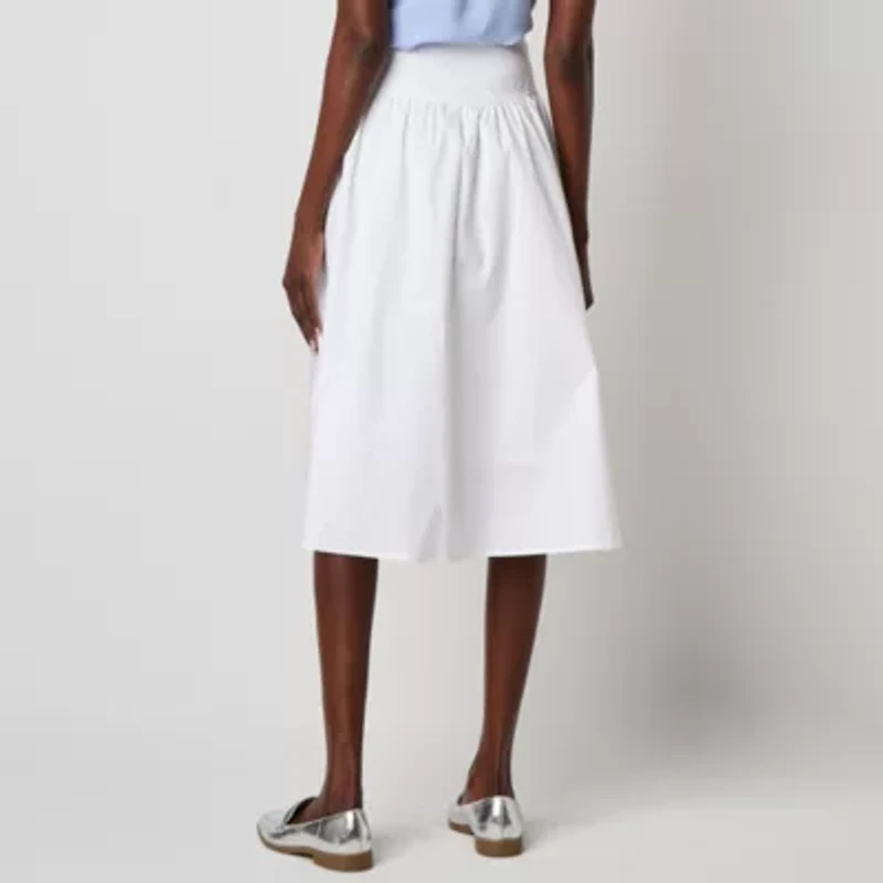 Liz Claiborne Womens Mid Rise Midi A-Line Skirt