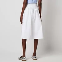 Liz Claiborne Womens Mid Rise Midi A-Line Skirt