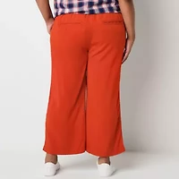 St. John's Bay Womens Plus Wide Leg High Rise Capri Pant