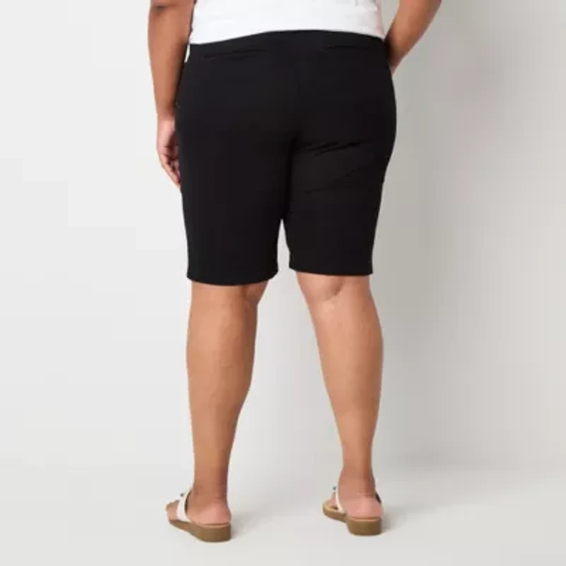 St. John's Bay Womens 11 1/2" Mid Rise Plus Bermuda Short