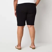 St. John's Bay Womens 11 1/2" Mid Rise Plus Bermuda Short