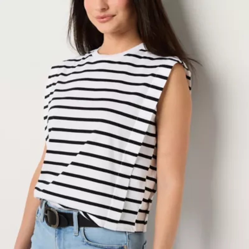 a.n.a Womens Crew Neck Sleeveless T-Shirt