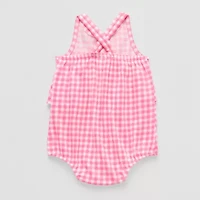 Okie Dokie Baby Girls Sleeveless Gingham Romper