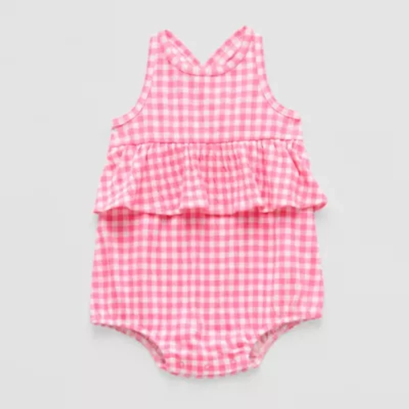 Okie Dokie Baby Girls Sleeveless Gingham Romper