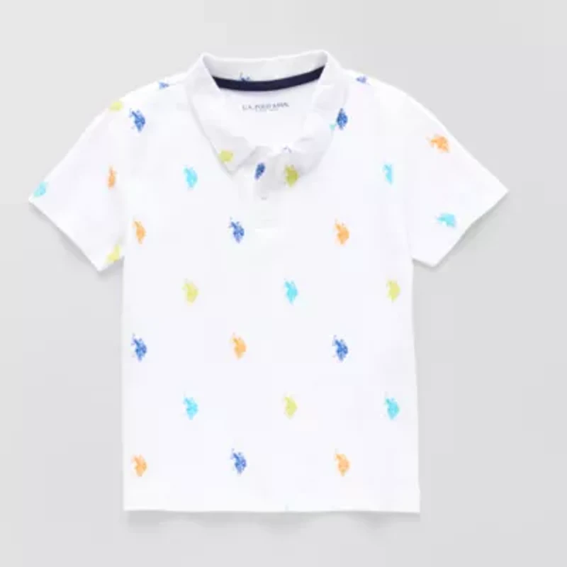 U.S. Polo Assn. Toddler Boys Y Neck Short Sleeve Classic Fit Shirt