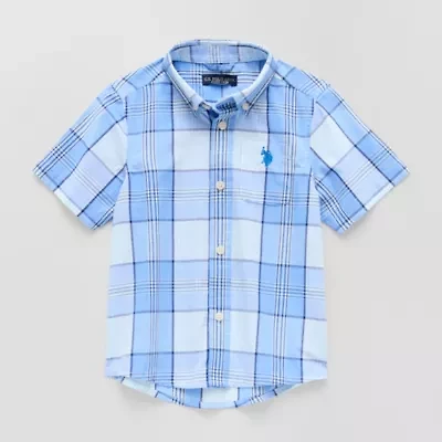 U.S. Polo Assn. Toddler Boys Short Sleeve Classic Fit Button-Down Shirt