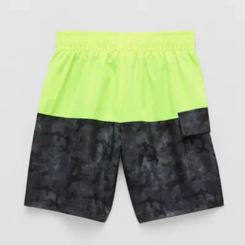 ZeroXposur Camo At The Knee Little & Big Kid Boys Drawstring Waist Quick Dry Board Shorts