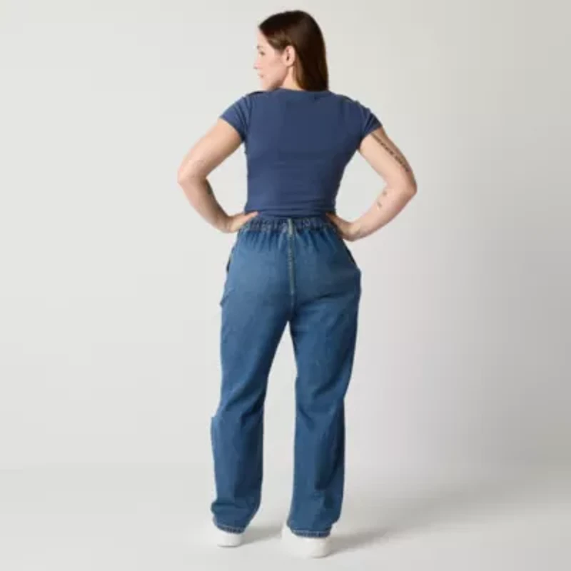 Arizona Juniors Womens Highest Rise Straight Leg Seated Wear Jean