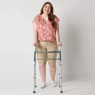 St. John's Bay Womens 11 1/2" Mid Rise Plus Easy-on + Easy-off Bermuda Short