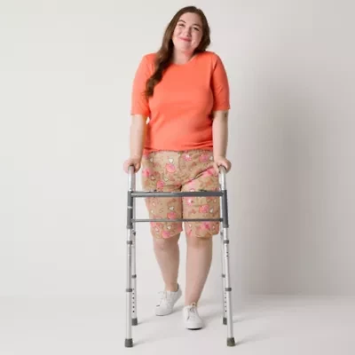 St. John's Bay Womens 11 1/2" Mid Rise Plus Easy-on + Easy-off Bermuda Short