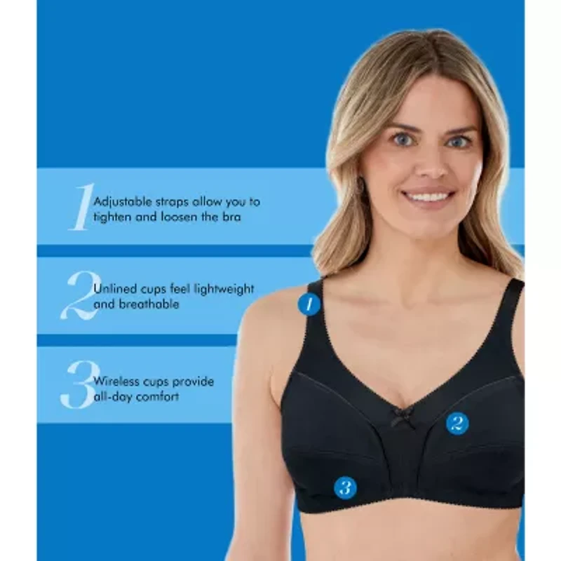 Bestform Comfortable Wireless Cotton Bra with Unlined Seamed Cups-5006825