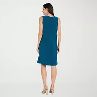 R & M Richards Womens Floral Jacket Dress With Removable Necklace