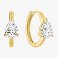 Diamond Addiction (G-H / Si2-I1) Womens 1 1/2 CT. T.W. Lab Grown White Diamond 14K Gold Over Silver 14mm Pear Hoop Earrings