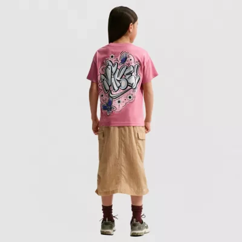 Nike Big Kid Girls Crew Neck Short Sleeve Regular Fit Graphic T-Shirt