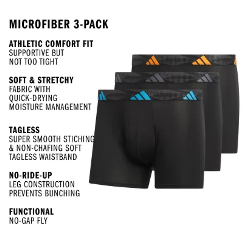 adidas Mens 3 Pack Stretch Fabric Trunks 5161768