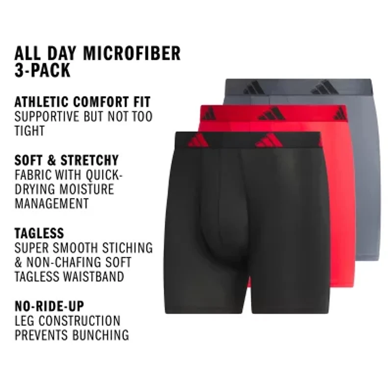 adidas Mens 3 Pack Boxer Briefs 5162978