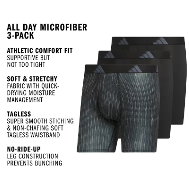 adidas Mens 3 Pack Boxer Briefs